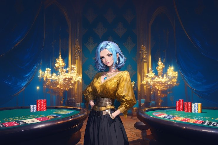 Dealer live di studio kasino toto online melayani meja baccarat